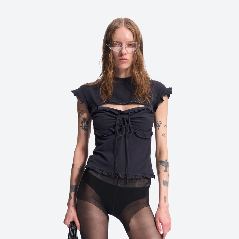 Hook-n-eye Drawstring Top